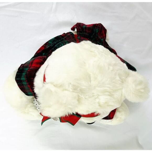 Vtg Emporium Capwell Jingle Bear Girl Christmas Plush Stuffed White Teddy Bear - Picture 5 of 7